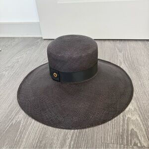 Loro Piana Navy Wide Brim Straw Hat